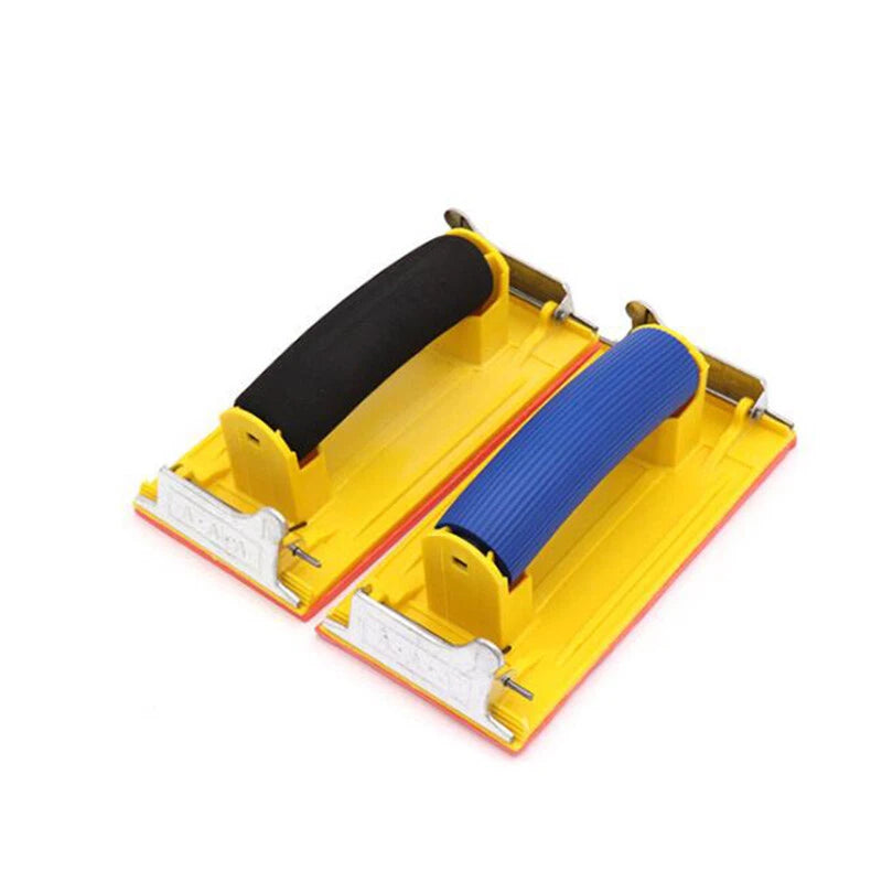 Hand Sandpaper Holder Clamp Block with Sponge Handle — 9cm x 18.5cm Sanding Pad for Wood Metal Drywall