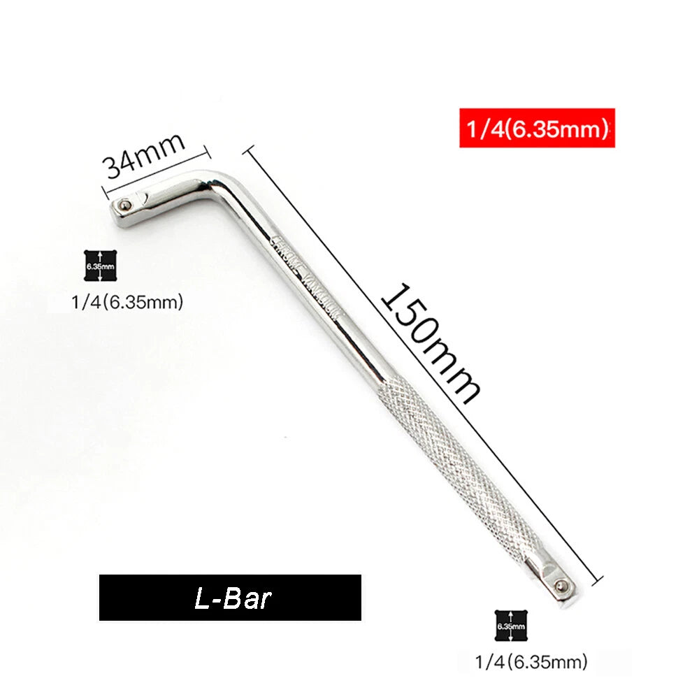 L-Bar T-Type Wrench Spanner Socket 1/4" 3/8" 1/2" Drive 150mm-350mm Long Wrench