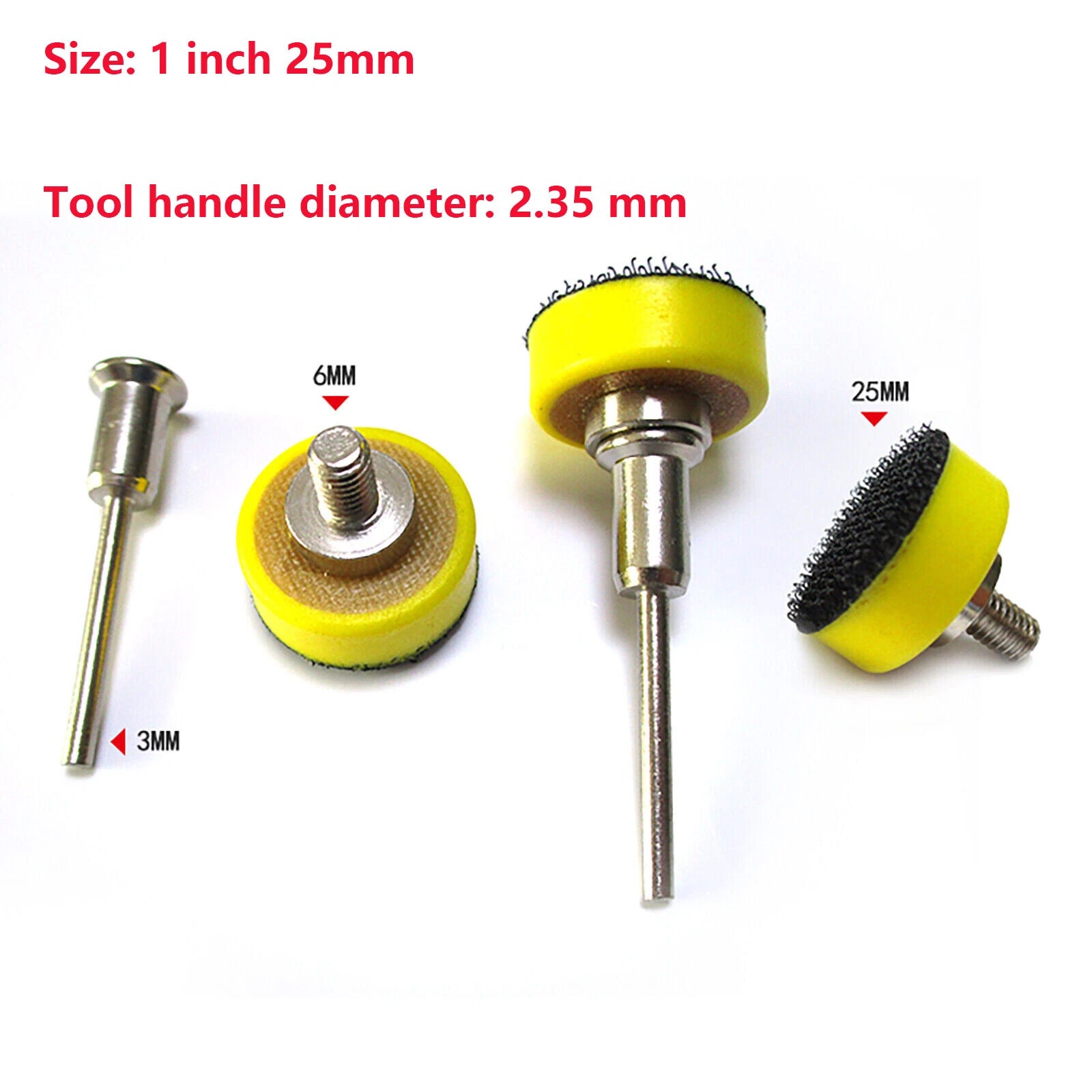 Hook & Loop Backing Pads for Dremel Rotary Tools — 25mm 30mm 50mm 75mm with M6 M8 Thread & 2.35/3/6mm Shank