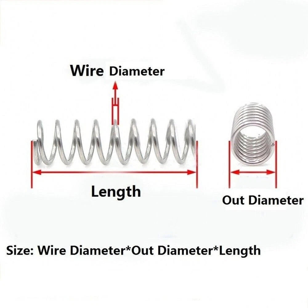 Wire Dia 1 mm OD 11mm - 15mm Small Springs Compression Spring Steel All lengths