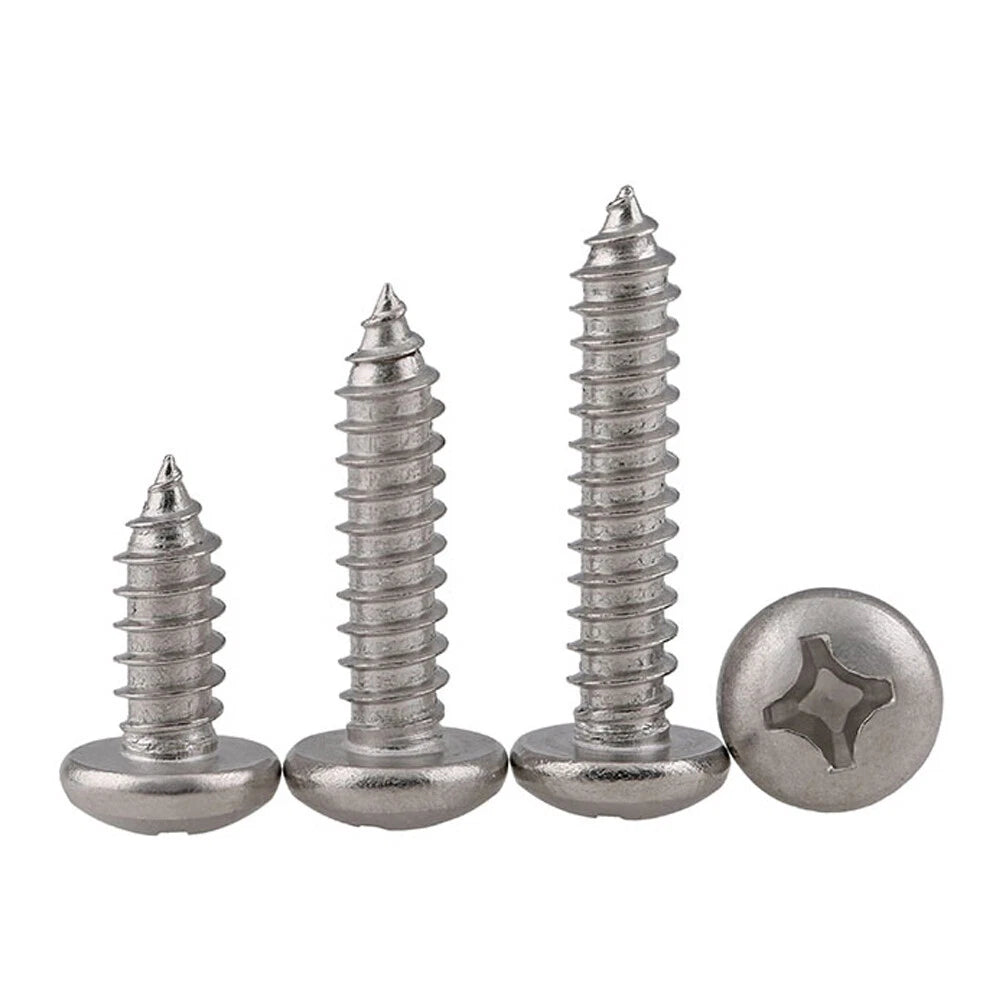 M1.2 M1.4 M1.7 M2 M2.2 M2.6 M3 M3.5 M4 M4.2 Pan Head Self Tapping Screws – 304 Stainless Steel