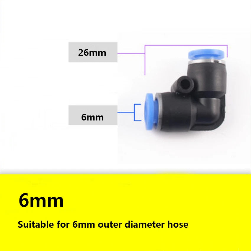 90° Elbow Push-to-Connect Pneumatic Fitting | Equal Dia 4mm–16mm
