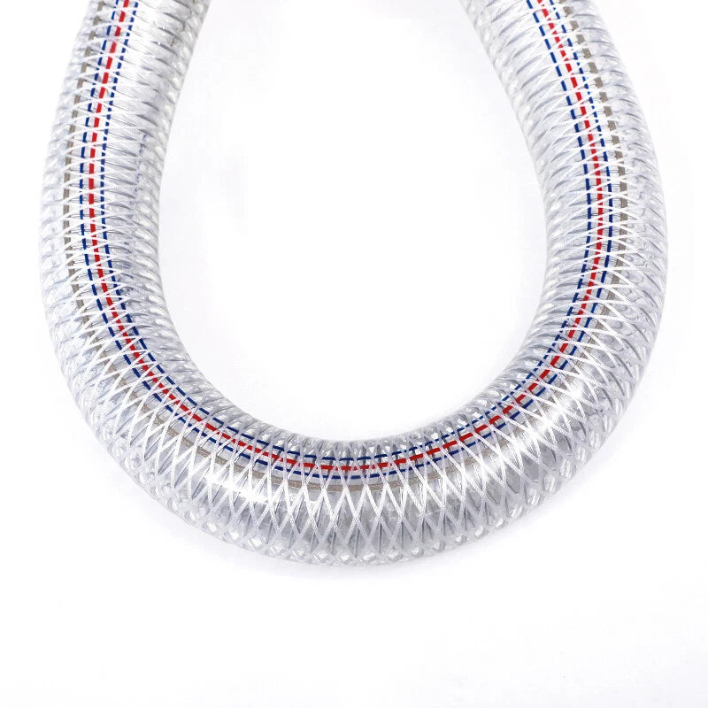 PVC Clear Flexible Reinforced Braided Hose — ID 10–102mm, 1M/2M/3M