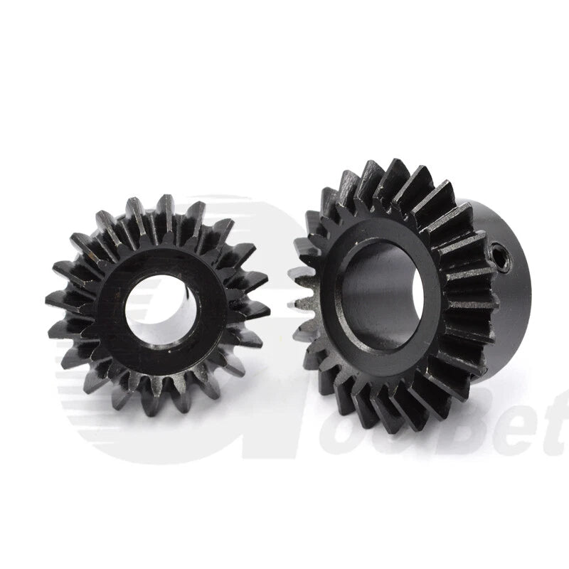 Mod 1.5 Bevel Gear C45 Steel 1:1.25 Ratio 20/25 Tooth 8-16mm Bore Hardened Black