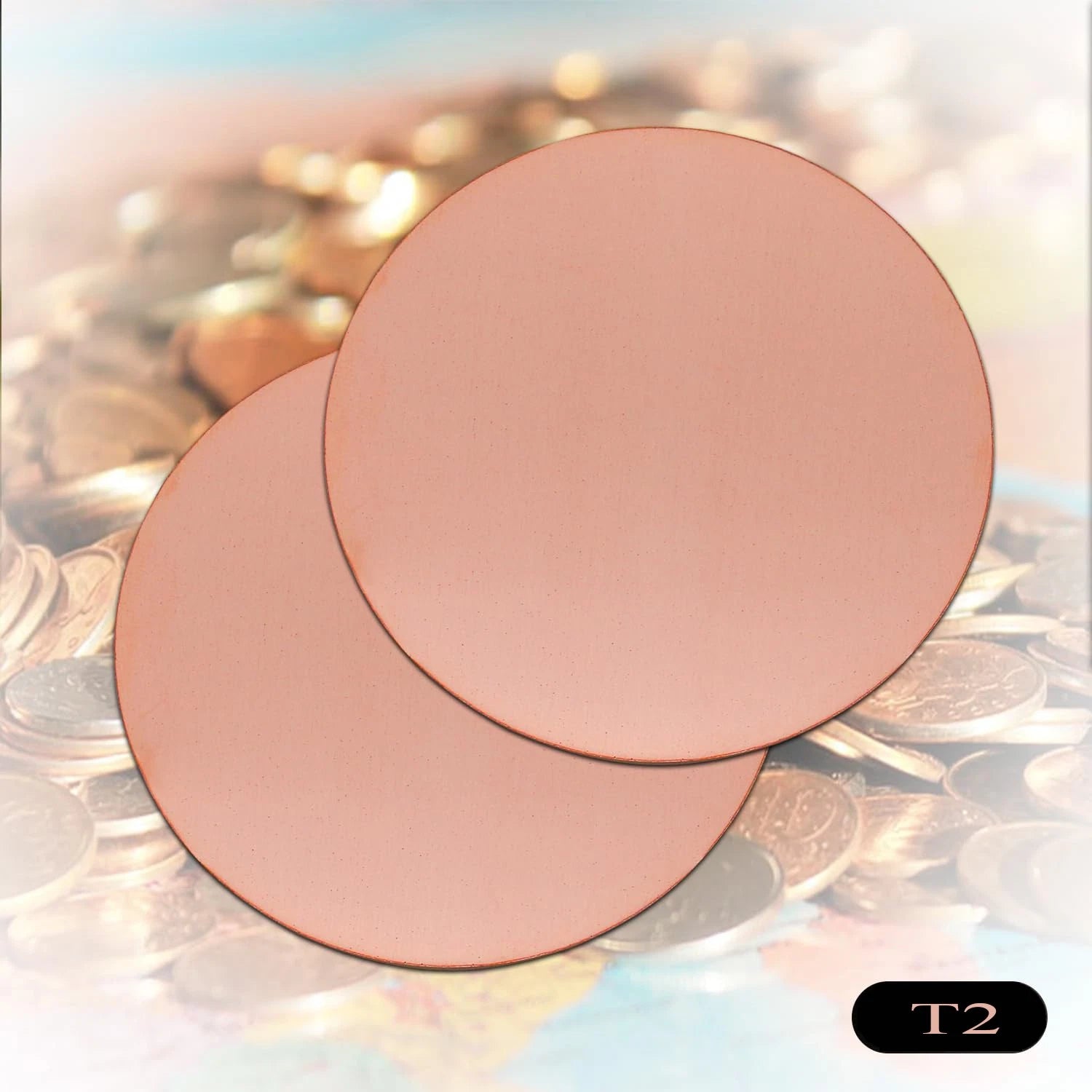 Solid Pure Copper Discs Blanks Round Plate Metal Sheet Thick 0.5~5.0mm Ø10~300mm