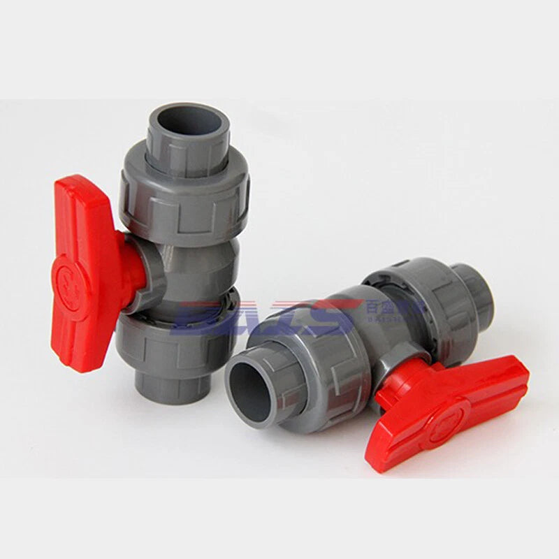 PVC Ball Valve Double Union Socket Solvent Weld 20mm to 110mm Plumbing Fittings