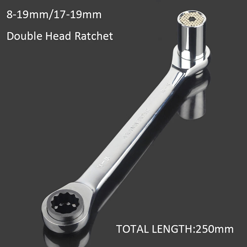 3/8 "1/2" Universal Socket Wrench Set Reversible Ratchet & Power Tool Adapter