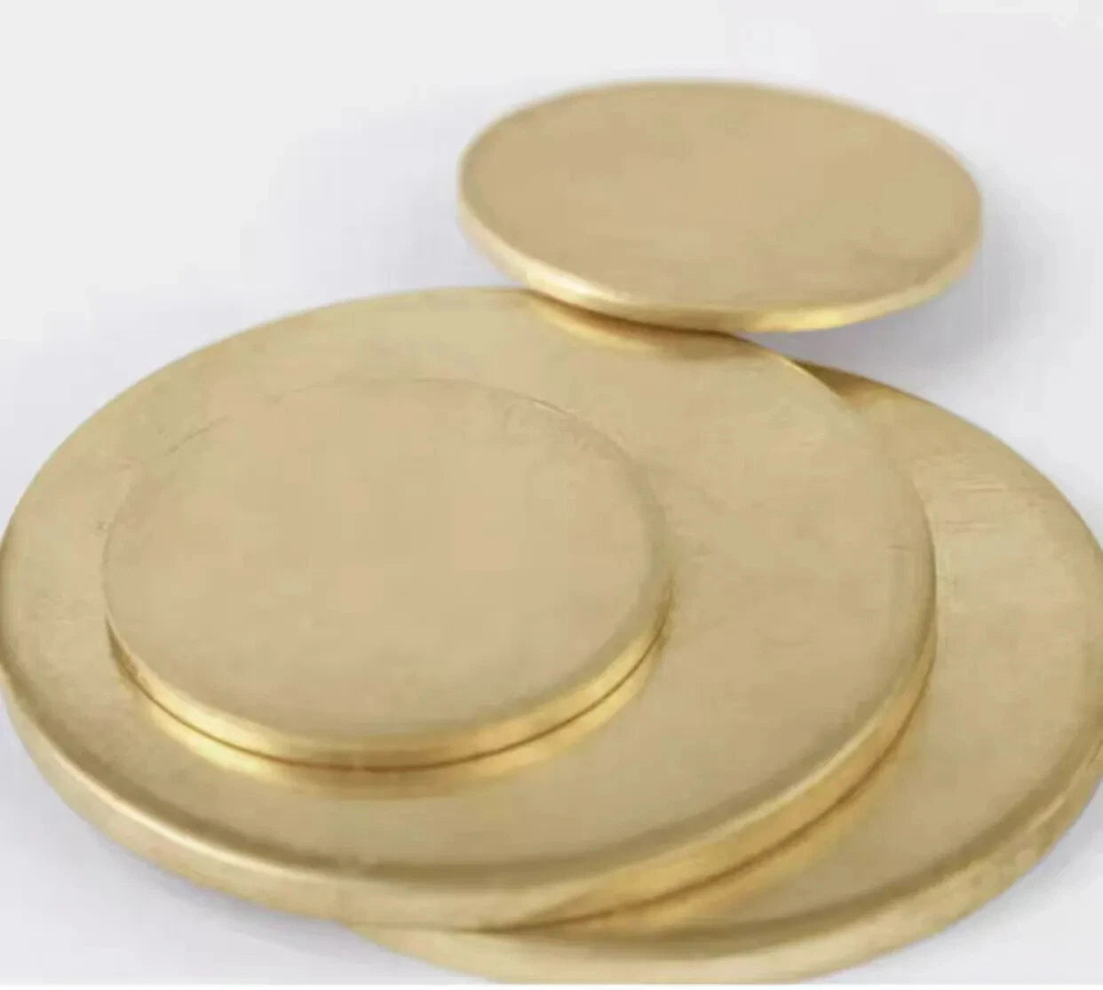 H62 Solid Brass Discs Blanks Metal Round Sheets OD 50-100mm Thick 0.5mm 1mm- 3mm