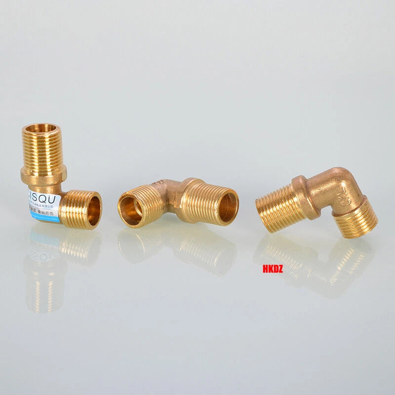 BSP Brass Elbow Pipe Fittings — 1/2" Male & Female Threaded Connector for Air & Water