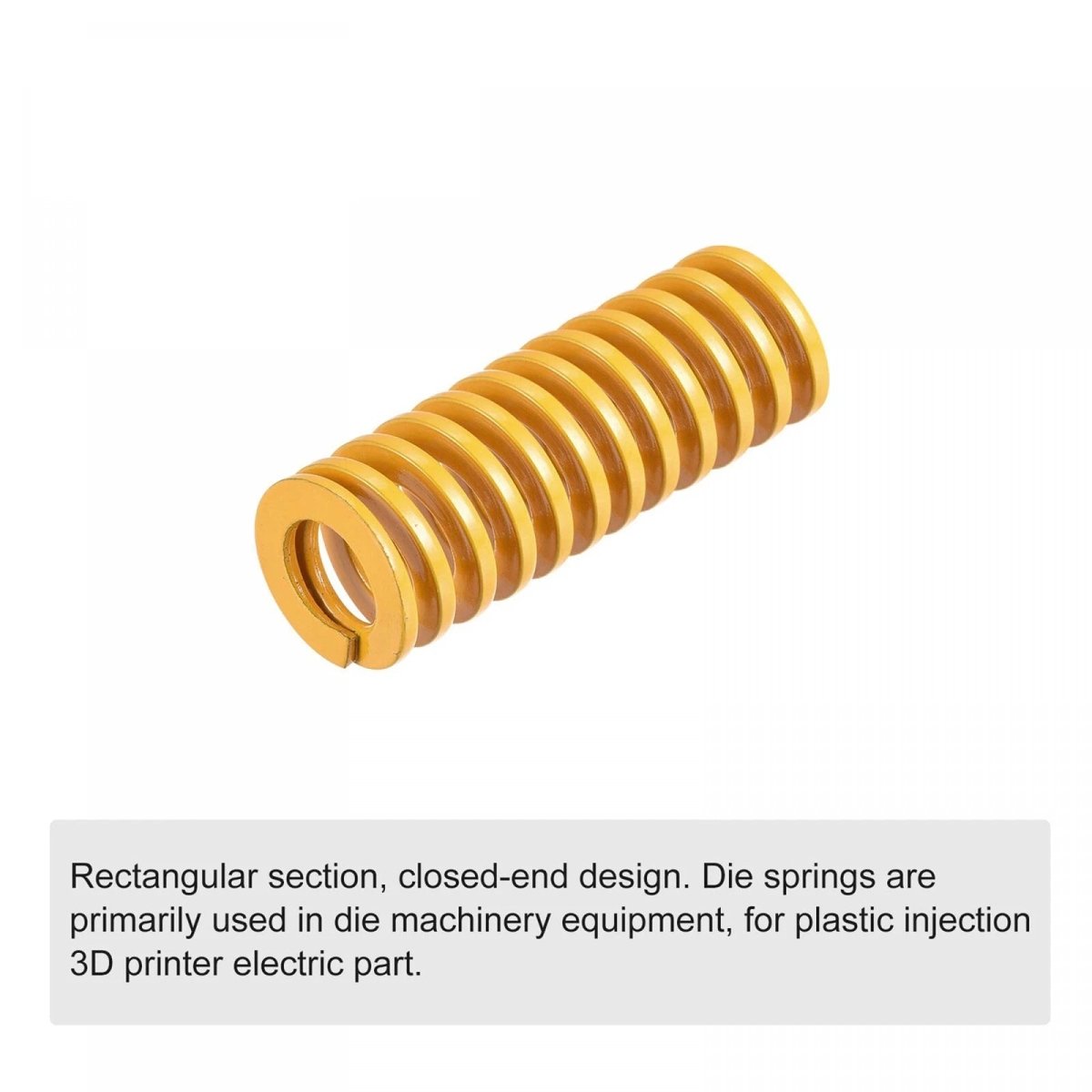 Yellow Lightest Load Compression Die Spring 30 - 50mm Diameter & Up To 500mm Long - HomeDIYer