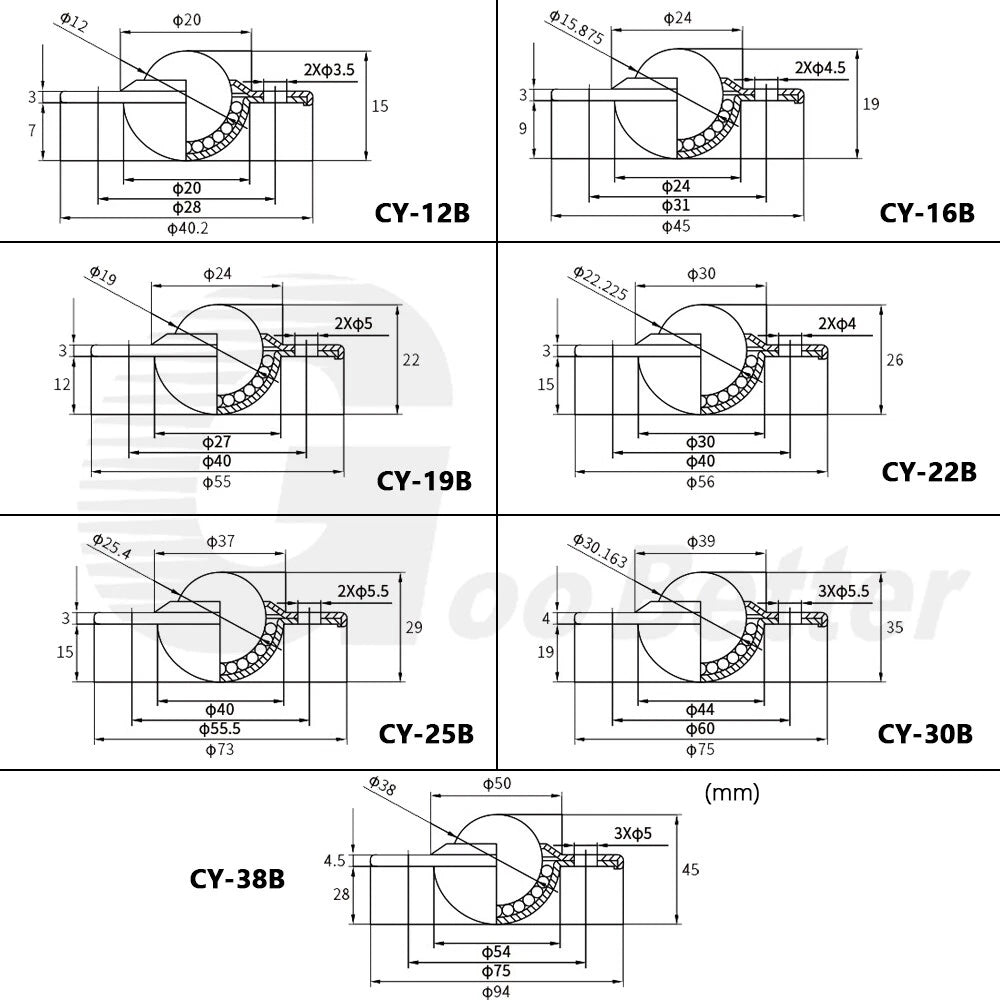 Ball Caster Ball Transfer Unit Ball Bearing Castor Conveyor Roller Wheel Various