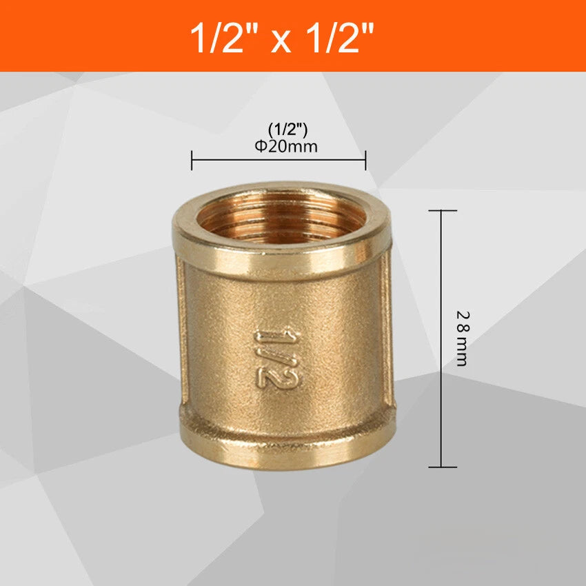 BSP Female Thread Brass Pipe Fitting Adapter | Coupler Connector 1/2" 3/4" 1"