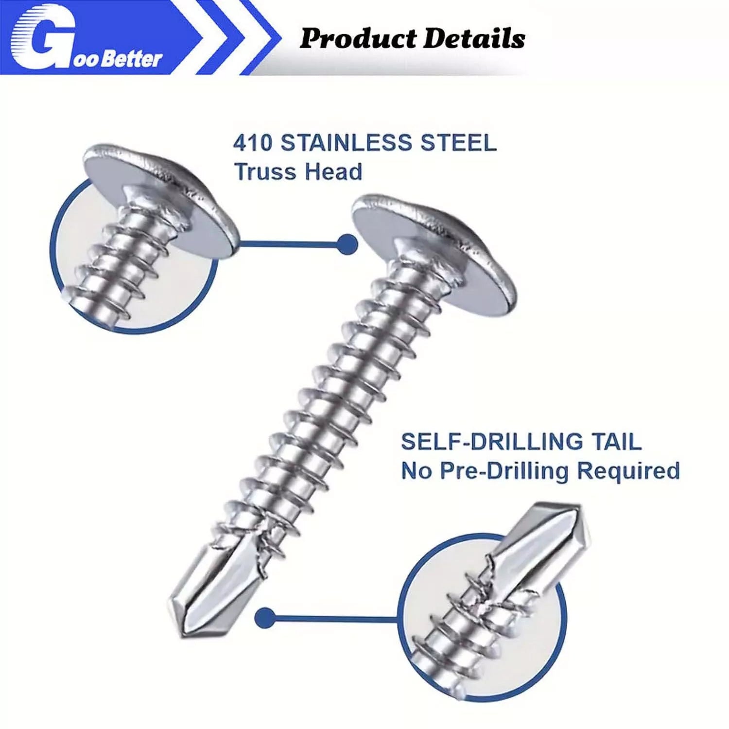 420 Pcs #8 #10 Self Drilling Screws 410 stainless steels Assortment Kit