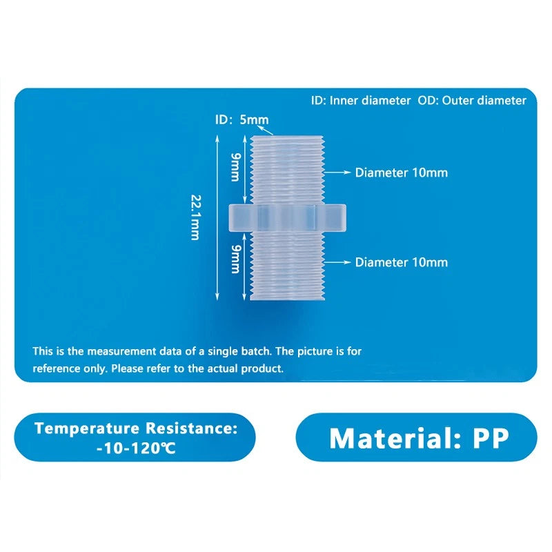 Plastic Male Thread Hose Connector — Internal Connection Tube Pipe Fitting