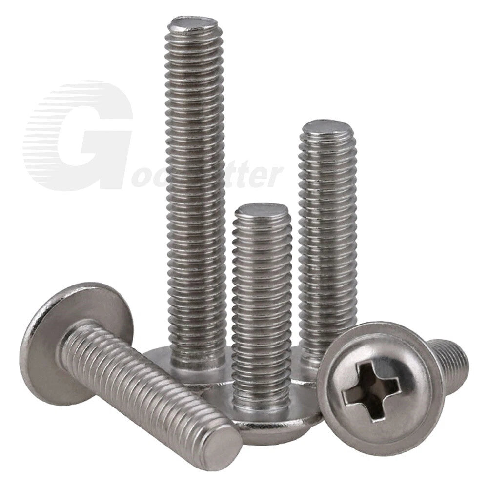 Flanged Phillips Pan Head Machine Screws – A2/A4 Stainless Steel, M1.4 to M6 (304/316)