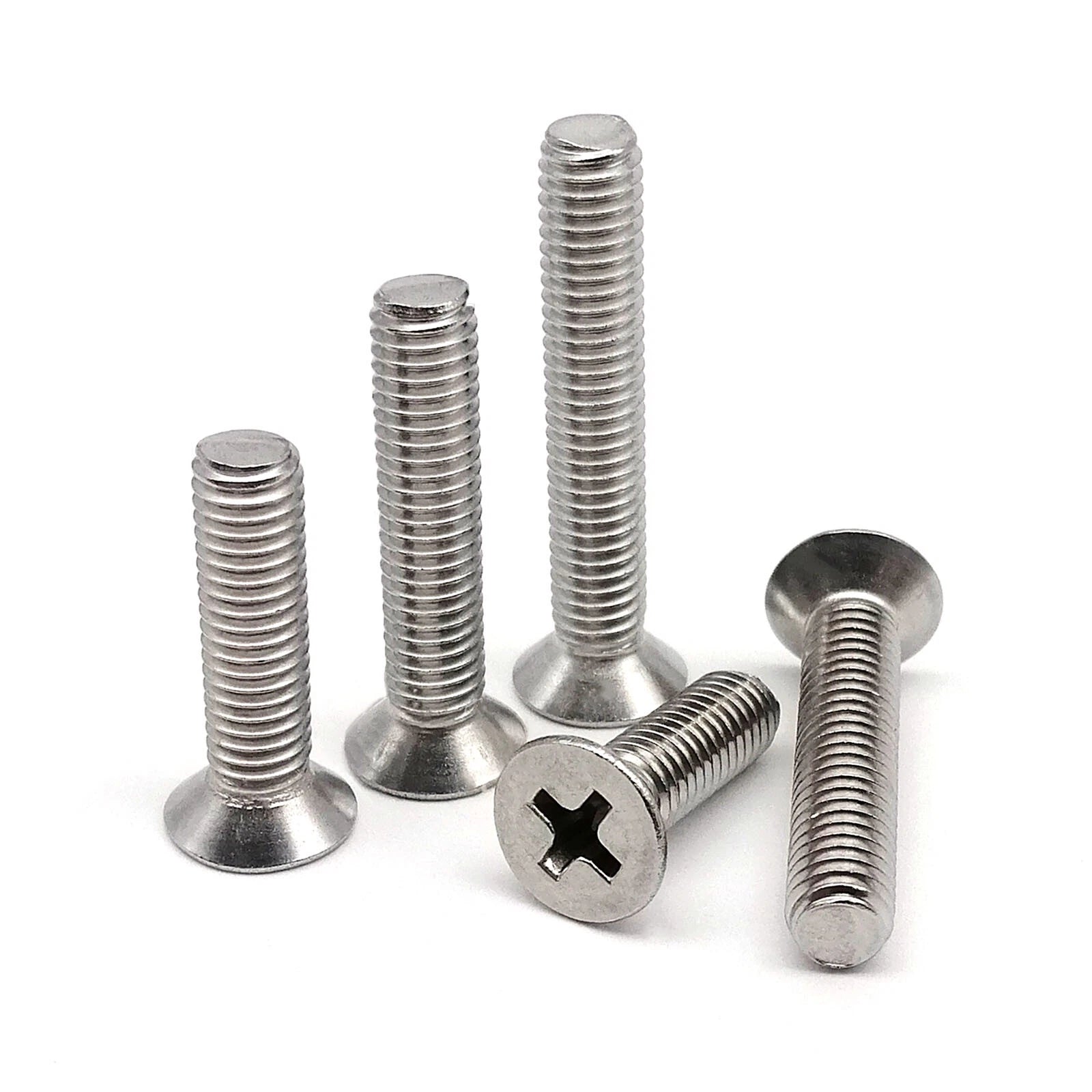 A2 Stainless Steel M5 Countersunk Flat Head Phillips Machine Screws DIN 965 — 6mm to 200mm