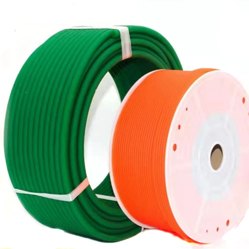 Polyurethane Round Drive Belt — 1.5mm to 20mm Diameter, Red & Green, Cut to Length