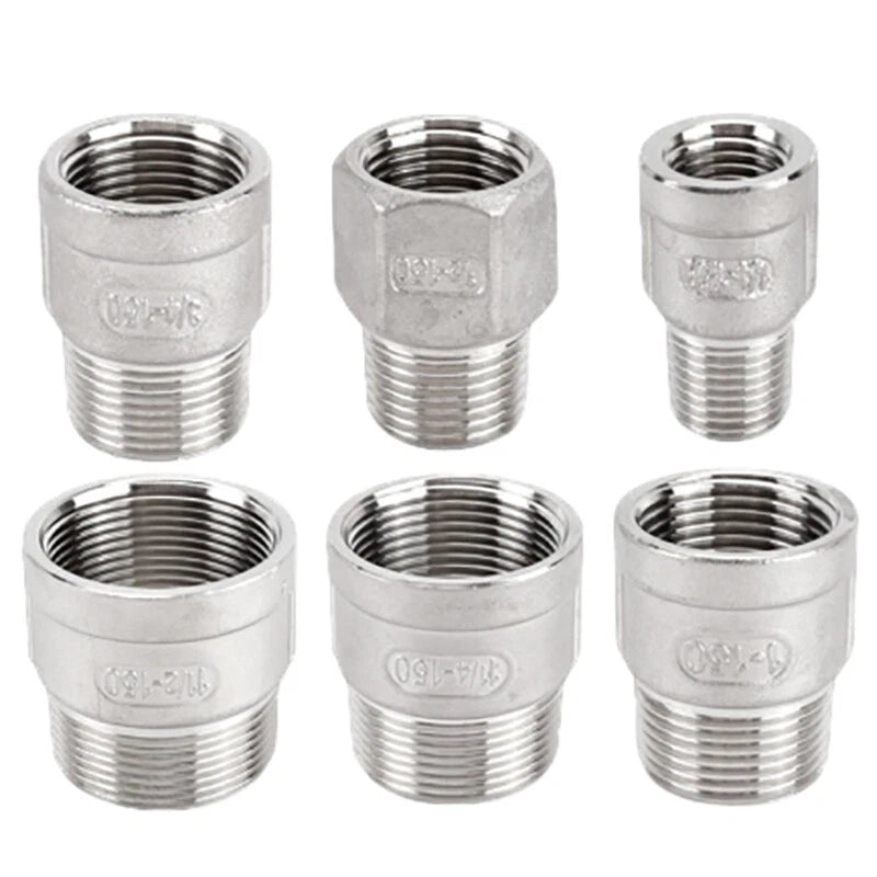 304 Stainless Steel BSP Male Female Straight Pipe Fitting 1/4" to 2"