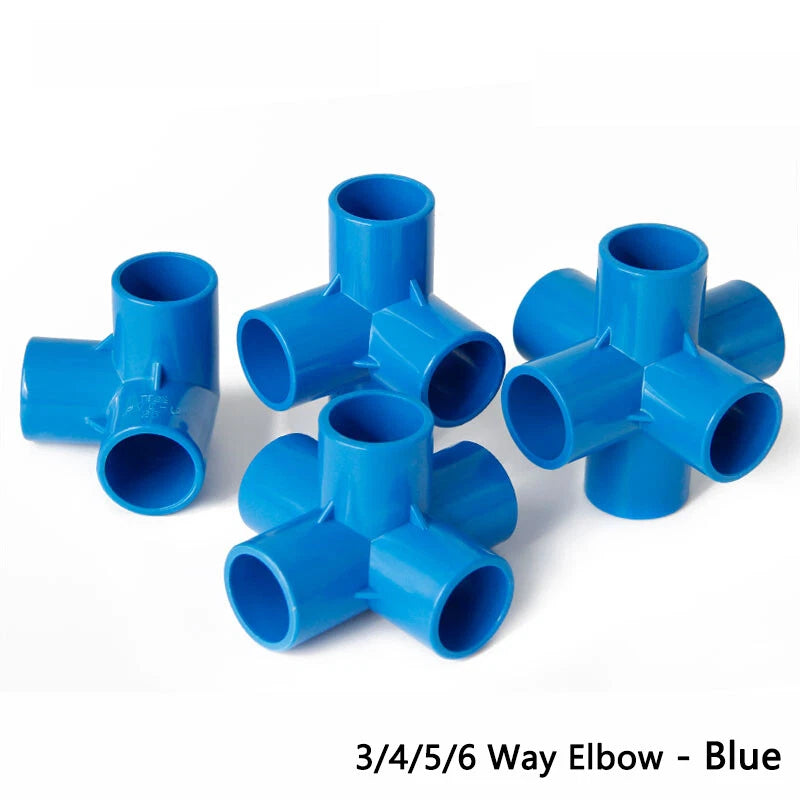 PVC 3 4 5 6-Way Elbow Connector Direct Pipe Fittings 20-110mm White Blue Grey