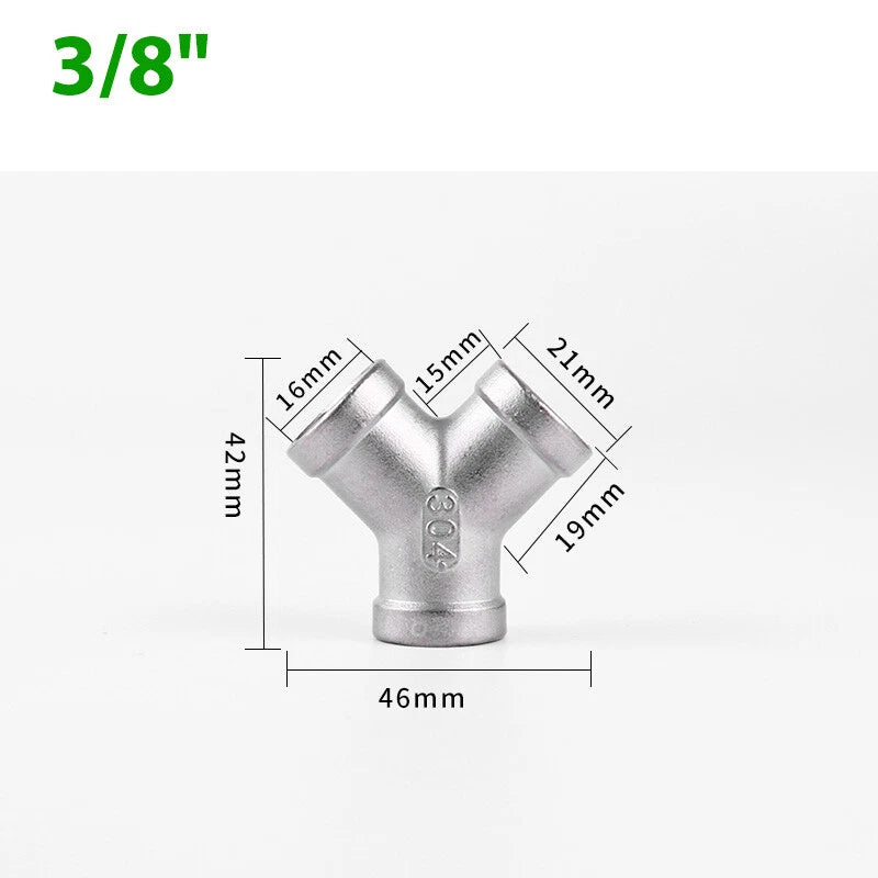 Y Hose Joiner Barbed Splitter — A2 Stainless Steel Hose Connector Fitting