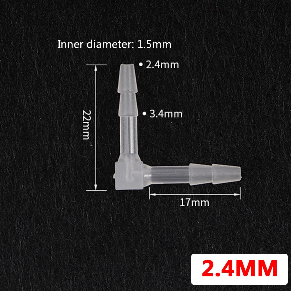 Plastic Elbow Barb Hose Connector — L-Piece Tube Joiner for Air, Fuel & Water (1.6mm–20mm)