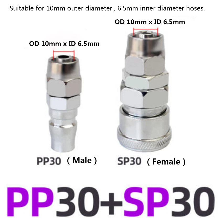 Air Hose Quick Release Coupler Set — Male & Female Compressor Fittings