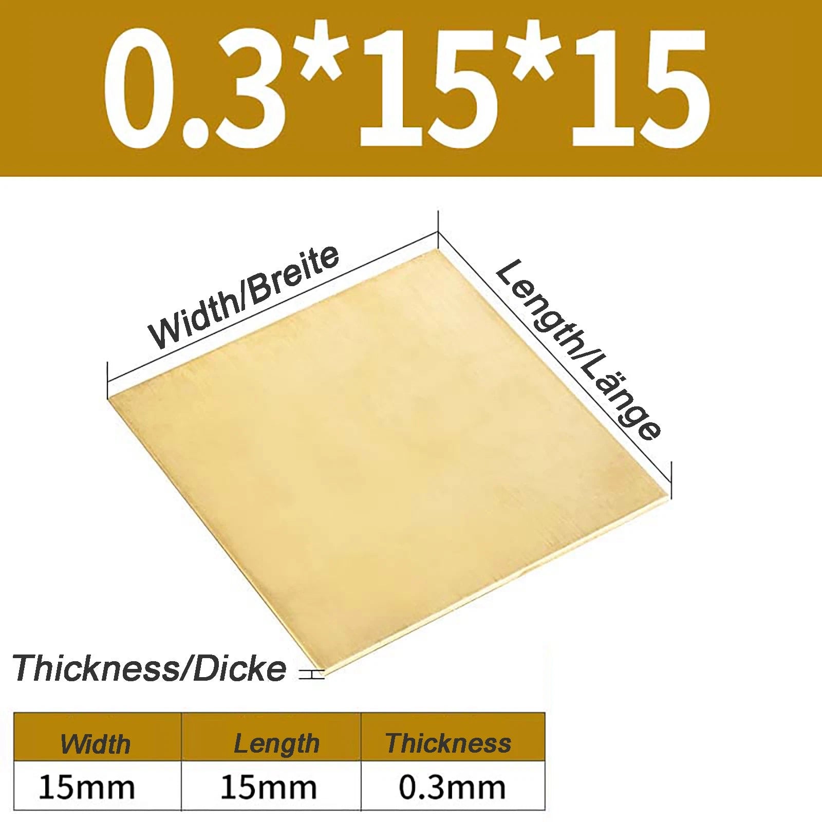 Natural Brass Sheet Metal guillotine cut - 0.3mm - 3.0mm - Multiple Sizes