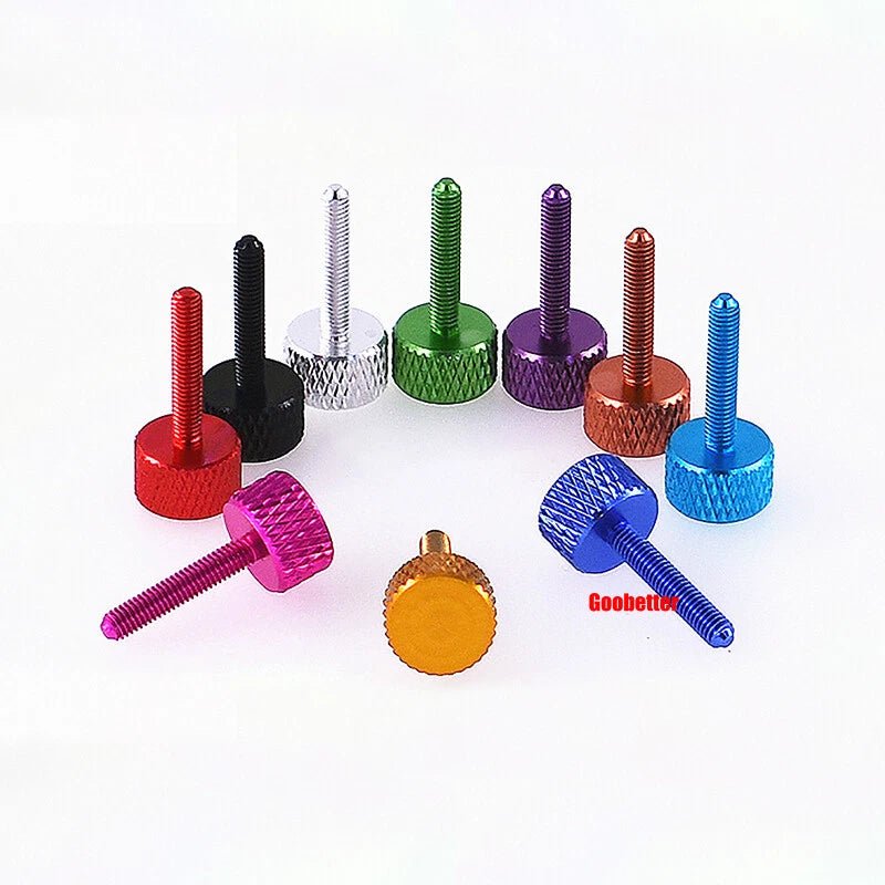 M3×16mm Aluminum Knurled Thumb Screws — Hand - Tighten Grip Knob Bolts, 10 Colors, 1–100 Pcs - HomeDIYer