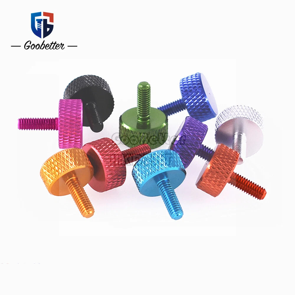 M3.5 Knurled Thumb Screws – Aluminum Alloy Hand-Tighten Grip Knob Bolts, 10 Colors