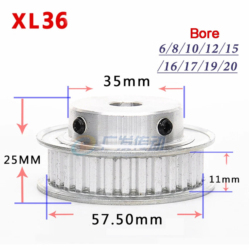 XL 36T-100T Timing Belt Pulley Pitch 5.08mm With Step Drive Pulleys Width 11mm
