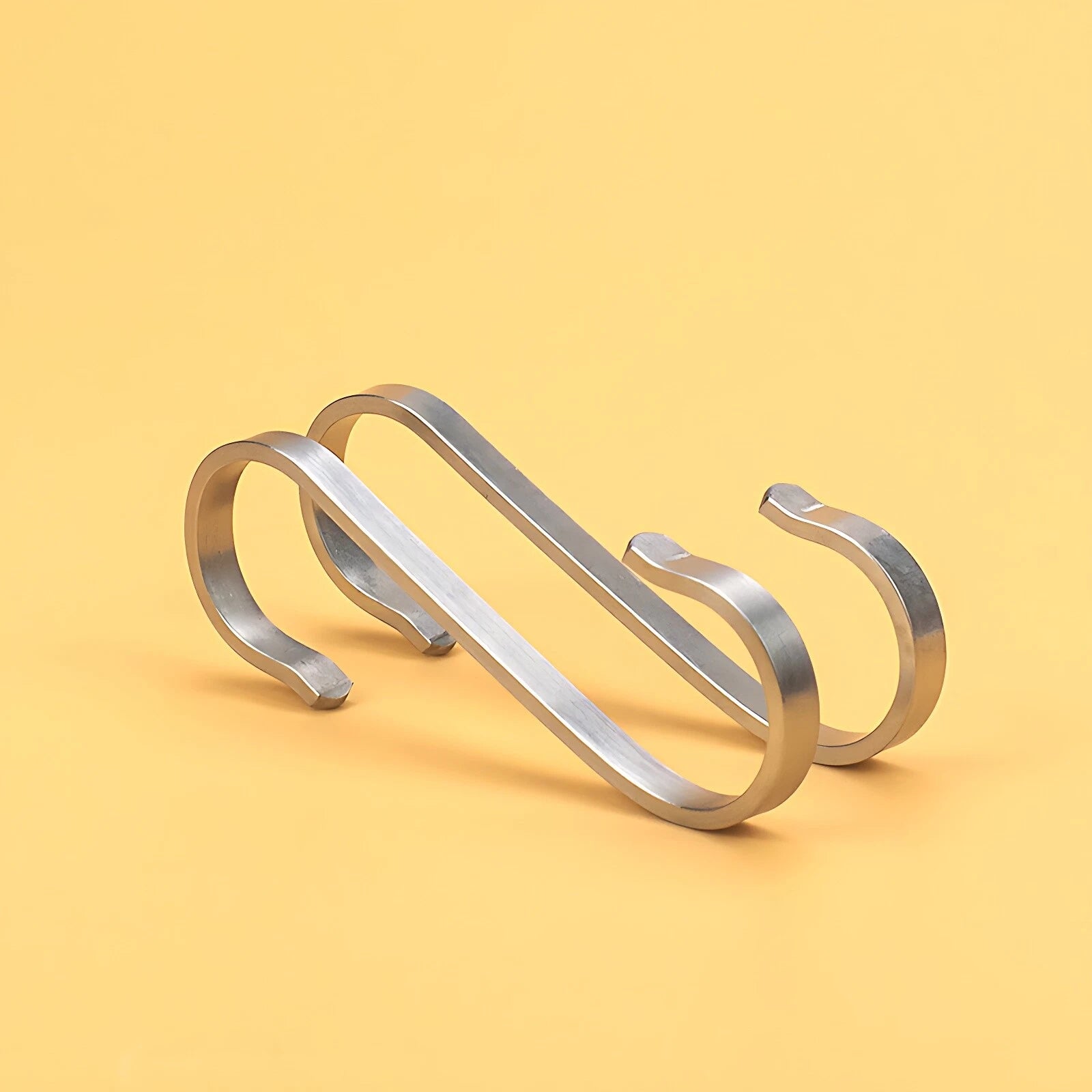 Stainless Steel Flat S Hooks Kitchen Meat Pan Utensil Clothes Hanger Hanging