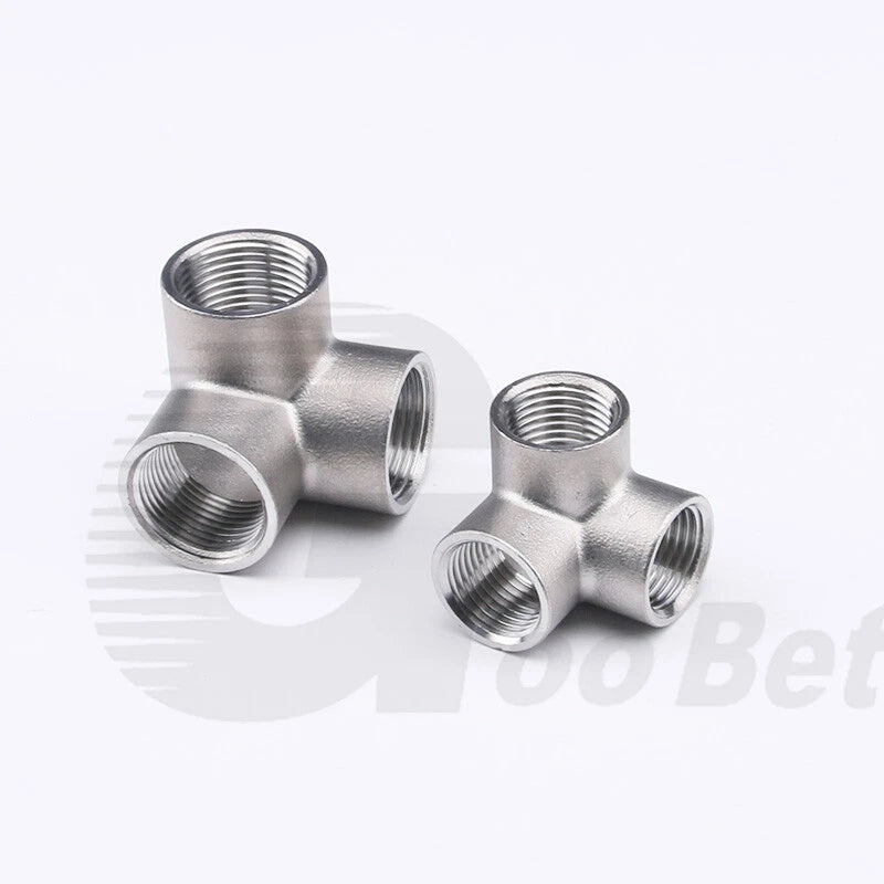 304 Stainless Steel BSP Cross Pipe Fittings — 3-Way & 4-Way, ½" to 1" Thread