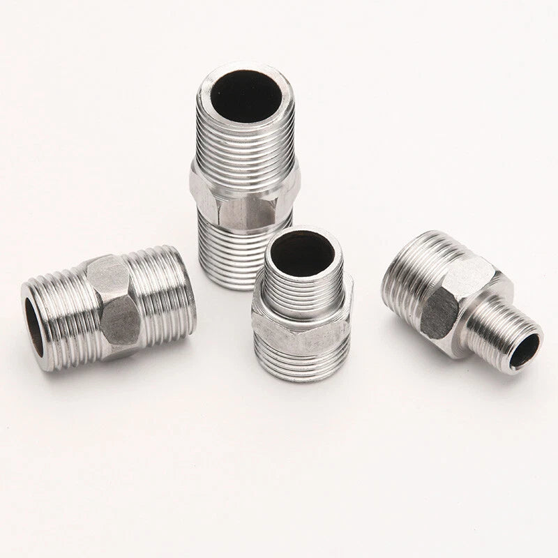 201 Stainless Steel BSP Barrel Nipples — Male Thread Straight & Reducing Pipe Fittings