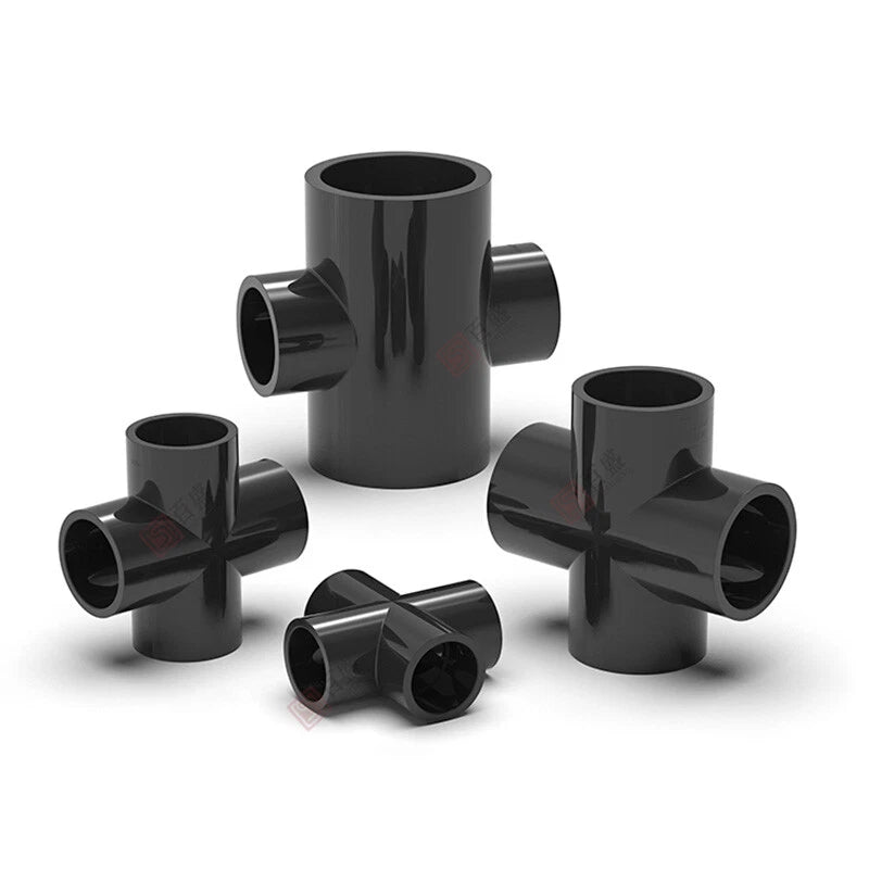 PVC UPVC 4-Way Water Supply Pipe Fittings Adapter Connector Joint ID 20mm-110mm