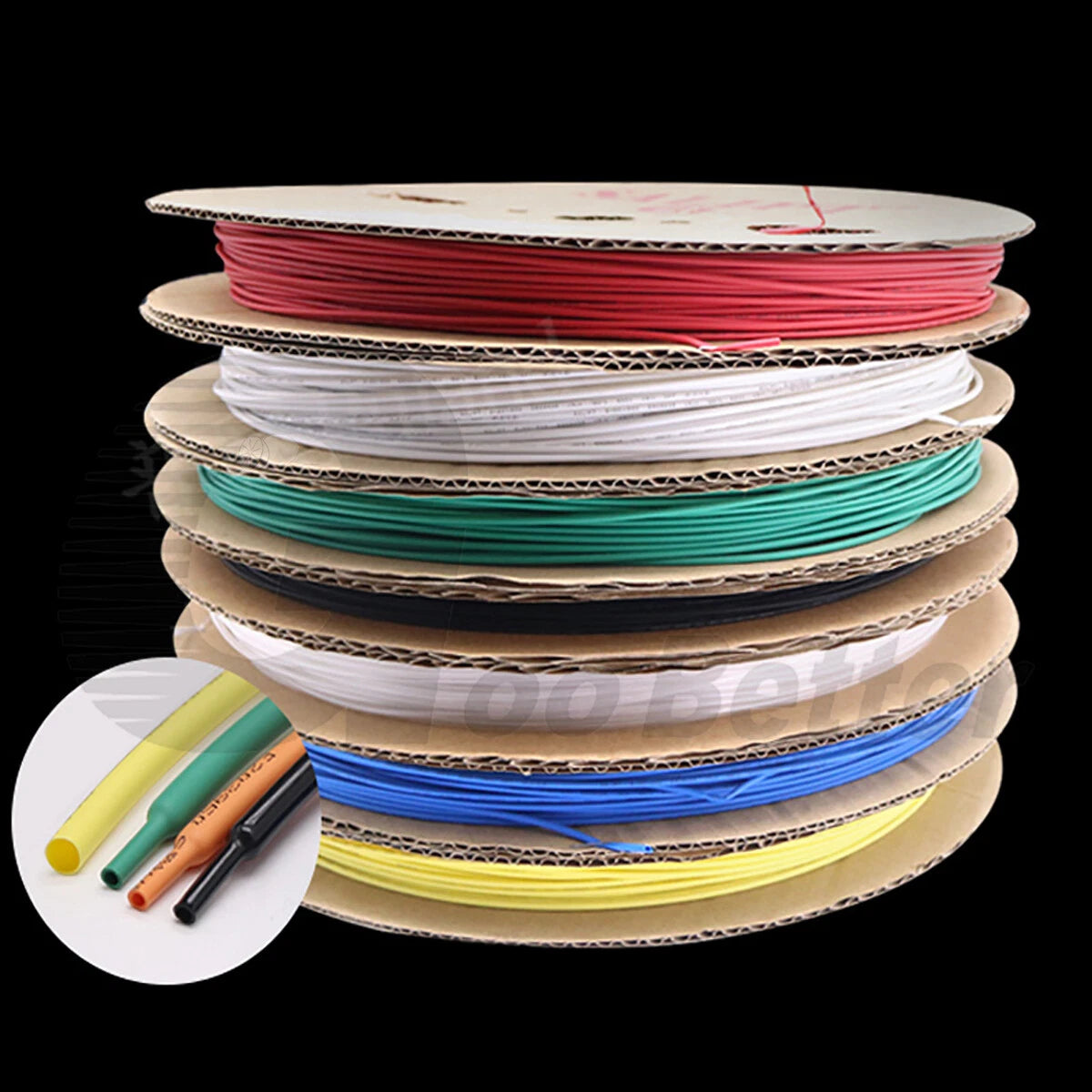 Heat Shrink Tubing 2:1 / 3:1 / 4:1 — Φ0.6mm to Φ50mm, 7 Colors, Adhesive & Non-Adhesive