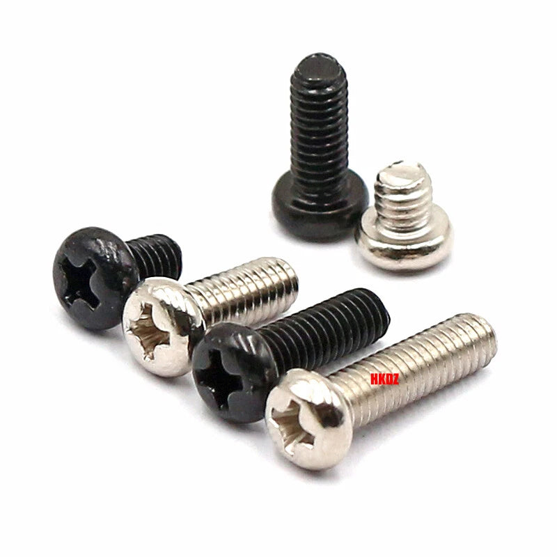 M1–M4 Phillips Pan Head Machine Screws – Carbon Steel, 2–70mm Lengths, Nickel/Black/White Zinc