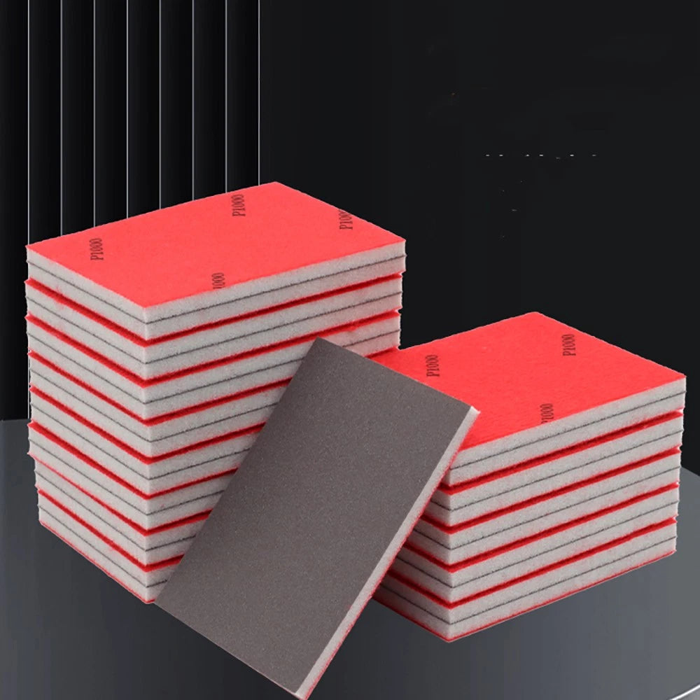 Square Sponge Sandpaper Sheets — P180 to P2500 Grit Wet & Dry Flexible Foam Abrasive 100x75x5mm