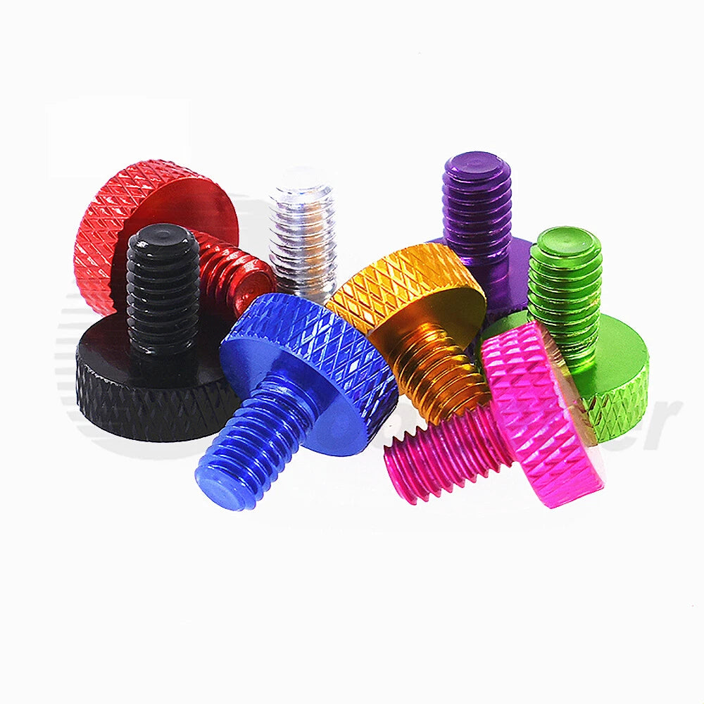 M4 M6 Knurled Thumb Screws Hand Grip Bolts 6-30mm Aluminum Anodised 10 Color D14
