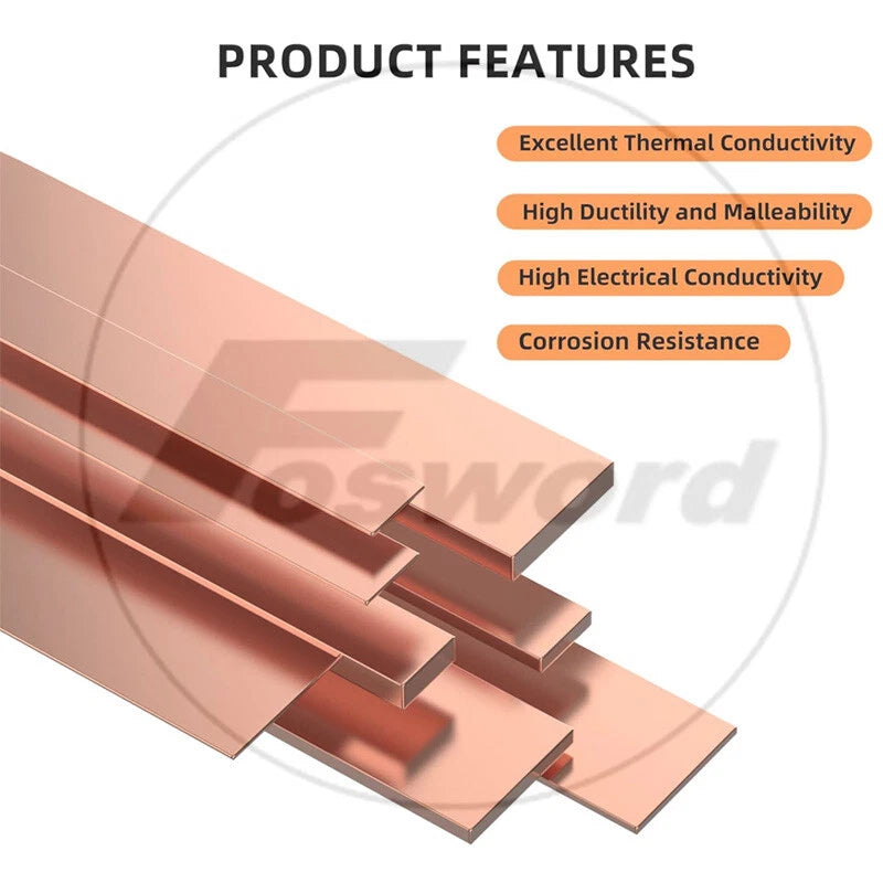 99.9% Pure Copper Cu Metal Flat Bar Copper Strip Copper Plate Thick 5mm- 100mm