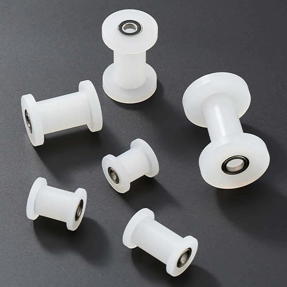 25mm - 55mm Square Flat Nylon Pulley H Idler Wheels, Ball Bearing Nylon Rollers