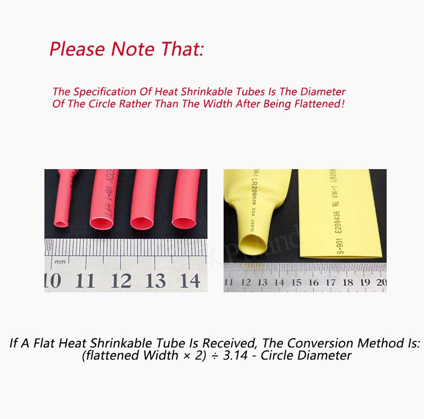 Heat Shrink Tubing 2:1 Ratio — 0.6mm to 210mm, Multiple Colors & Lengths