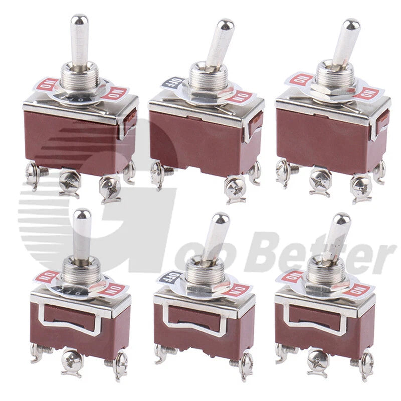 Heavy Duty Toggle Switch On-Off / On-Off-On — SPST/SPDT 2/3 Position, 2/4/6 Pin, 5A 250VAC
