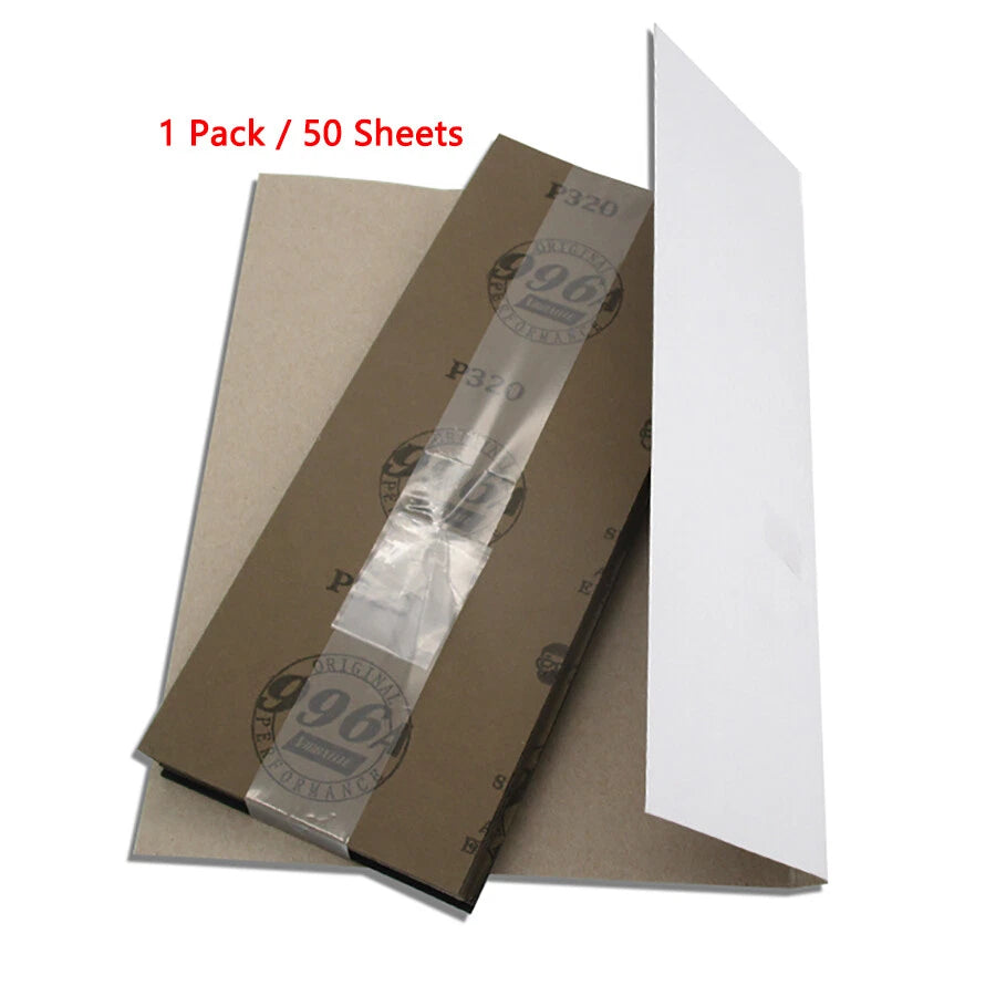 93x230mm Silicon Carbide Wet & Dry Sandpaper — P60 to P10000 Grit Waterproof Paper Sheets for Metal Wood Auto