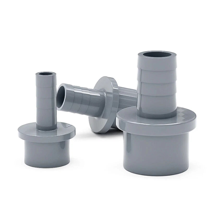 5mm to 63mm Hose Nozzle PVC Plastic Pipe Fittings Barb Connectors Sleeve Grey
