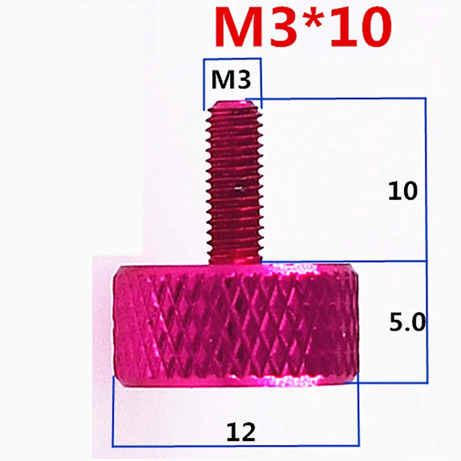 Colorful Thumb Knurled Screws M3 M3.5/6mm - 25mm Hand Tighten Grip Knob Bolts