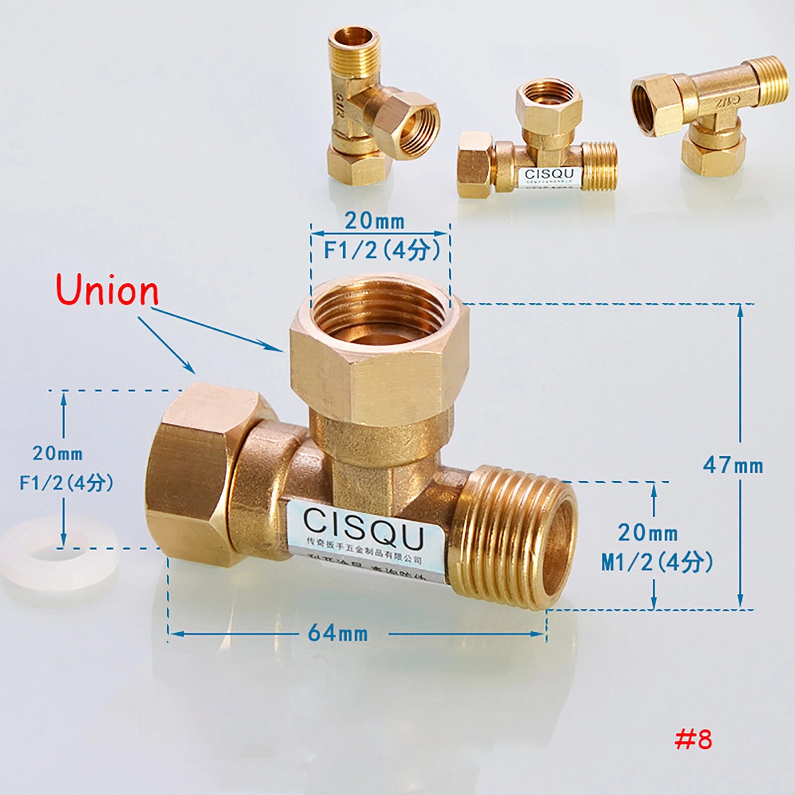 1/2" BSP Brass Pipe Fittings – Elbow, Tee & Union Coupler