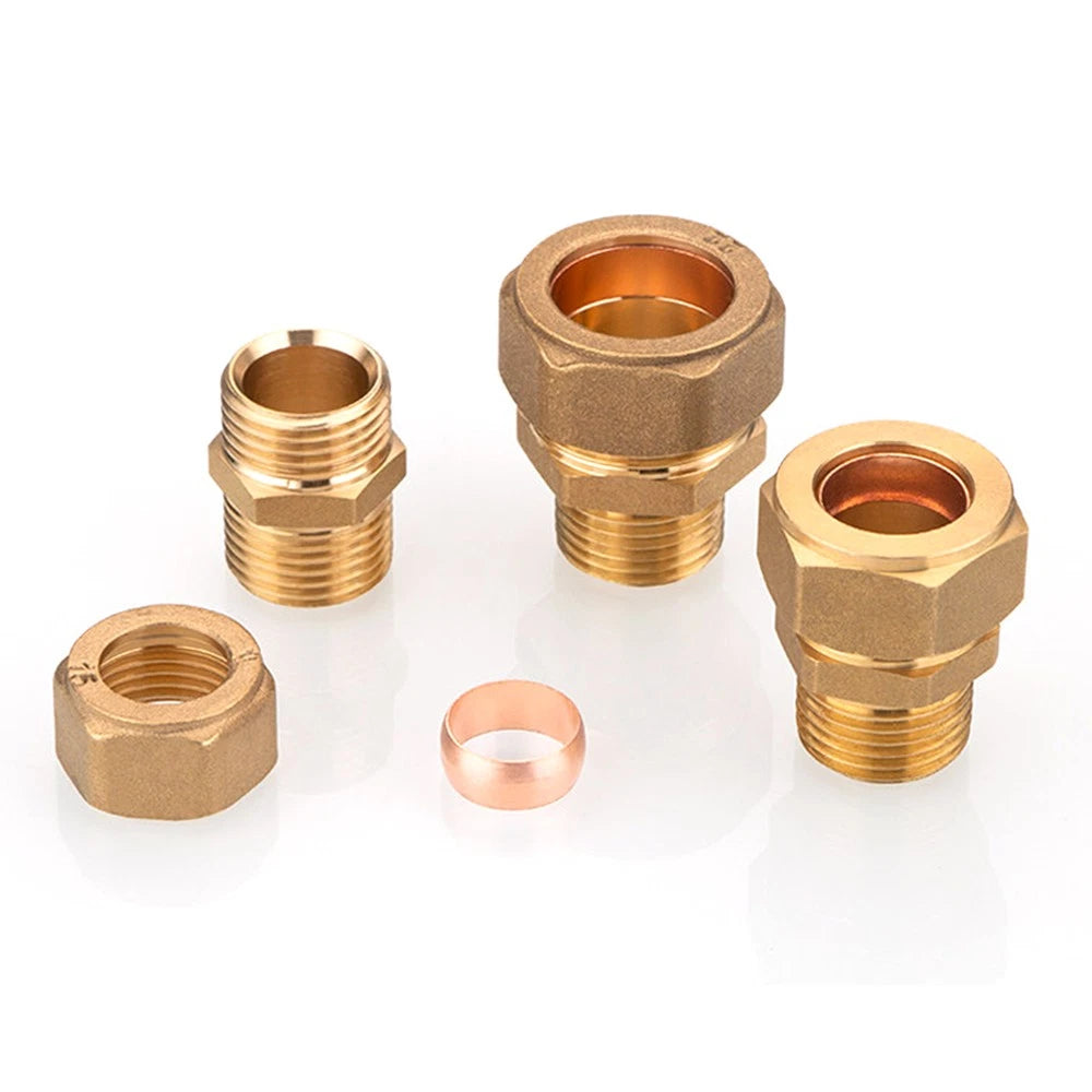 Brass Compression Ferrule Fittings with Male Thread for Copper Tube