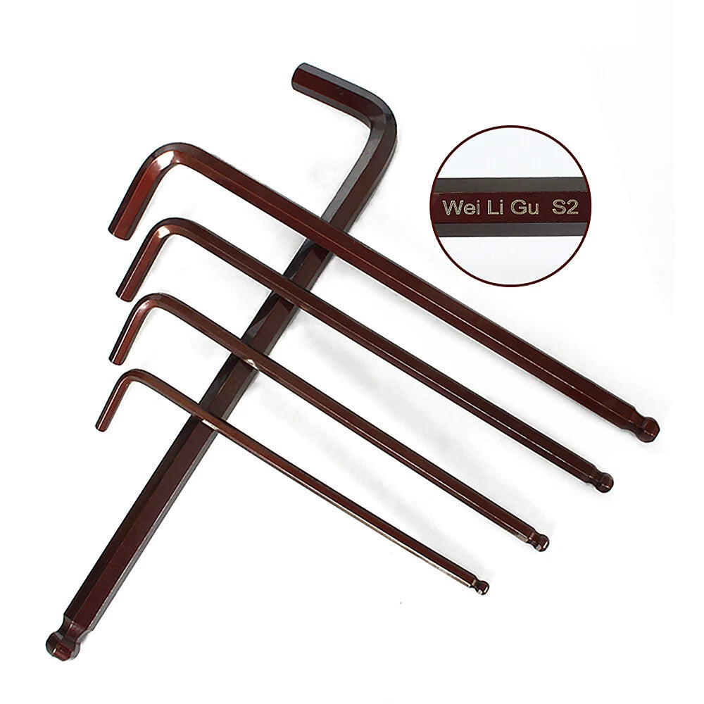 Extra Long Metric Ball Point Hex Key Allen Wrench L-Keys Allan Alan 0.7mm-19mm