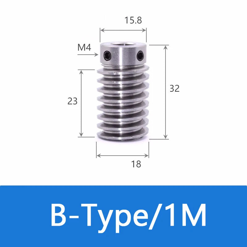 Brass Worm Wheel Gear 0.5/0.8/1/1.5 Module Transmission Gear Worm Rod Gear Shaft