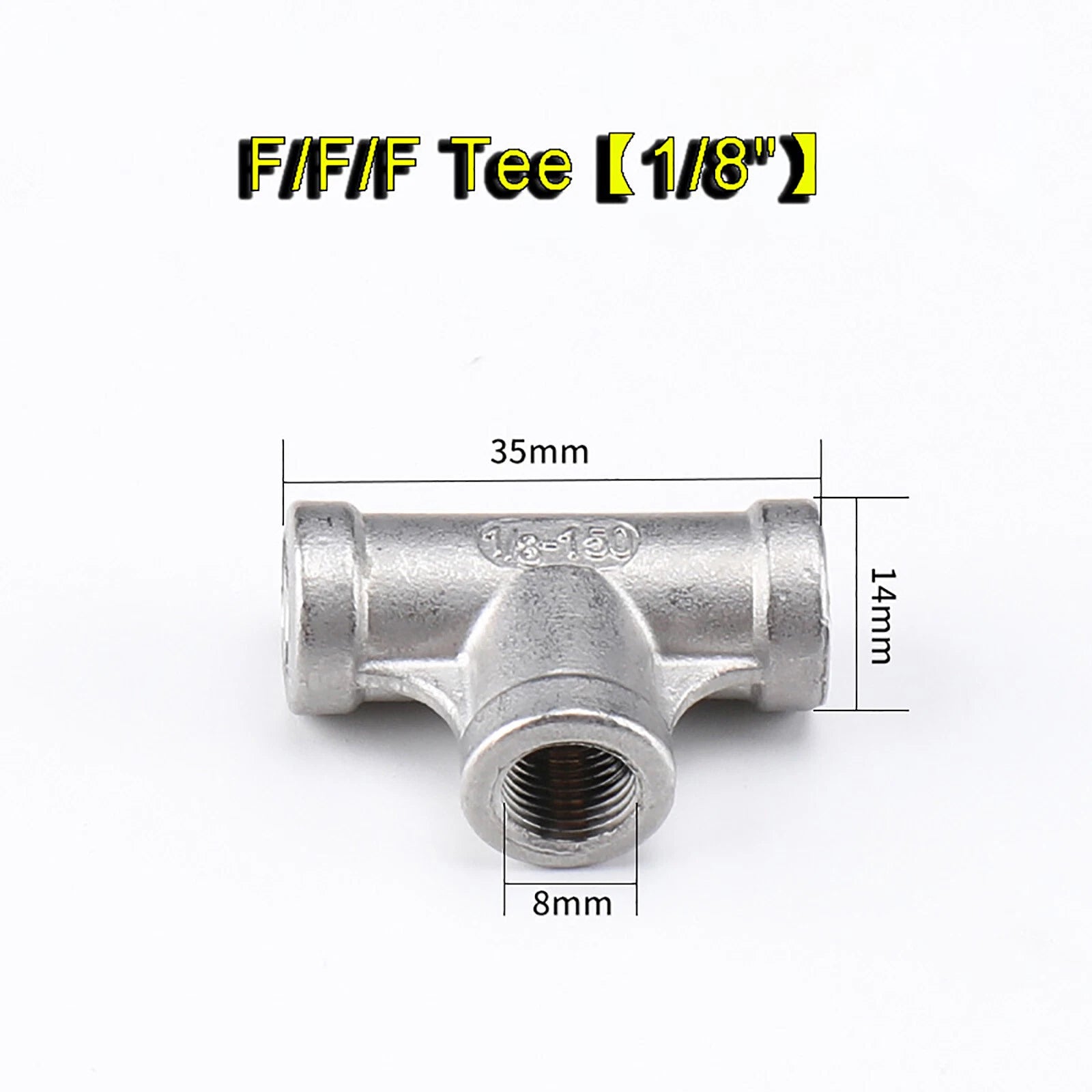 304 Stainless Steel BSP Tee & Cross Pipe Fittings — 1/8" to 2" | F&F&F, M&M&M, Reducer & Cross